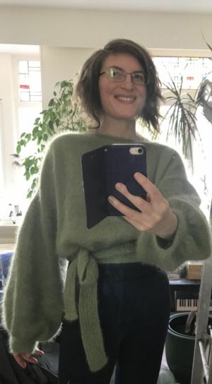 Productreview foto van klant - DROPS Kid-Silk Uni Colour - 18 appelgroen - Mohair Garen