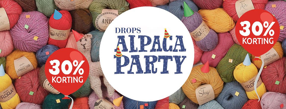 Drops Alpaca Party - 30% korting op alle alpaca wol en garens