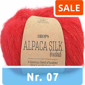 drops brushed alpaca silk wol 07 rood uni colour