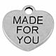 Bedeltje Made For You Heart - Antiek Zilver Bedels - preview