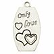 Bedeltje Only Love - Antiek Zilver Bedels - preview