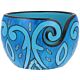 Scheepjes Yarn Bowl Blue Leaf - Mangohout met Schildering - 11x12,5cm