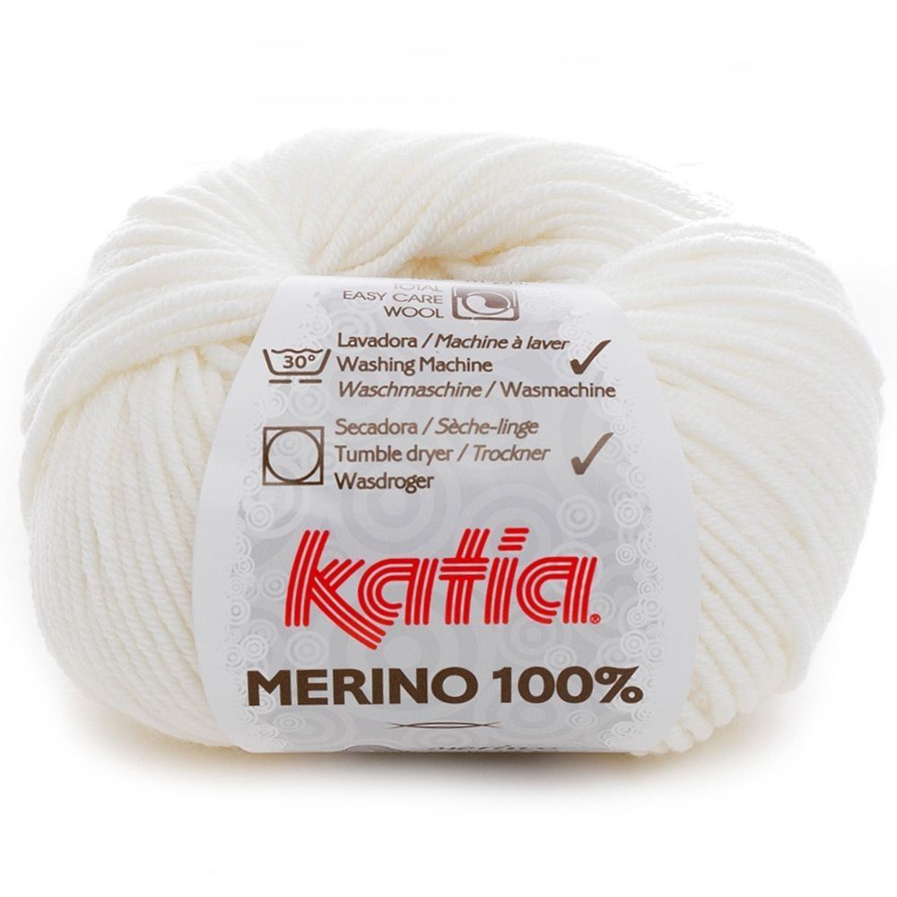 Heel veel goeds Inspireren Drank KATIA Merino 100% - 01 wit - Merinowol Garen • Breiwebshop.nl