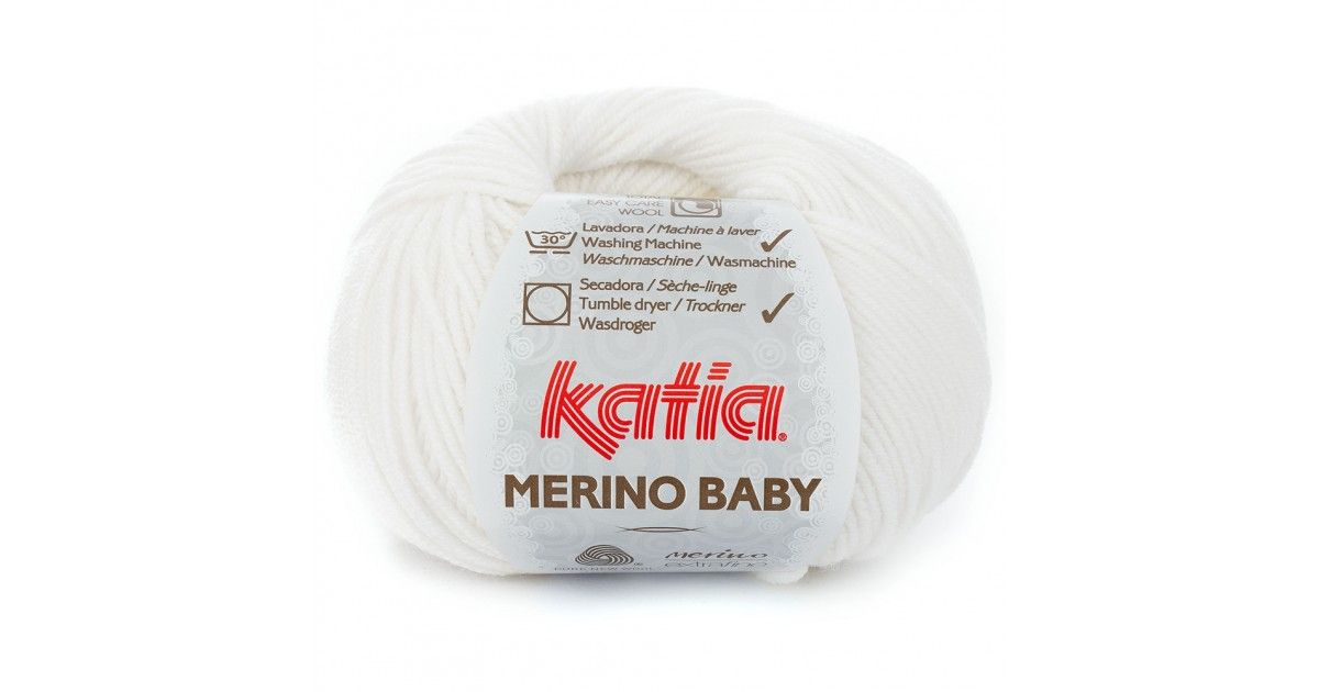 Bliksem Stof Voorkeur KATIA Merino Baby 01 wit - Merinowol Garen • Breiwebshop.nl