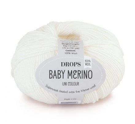 DROPS Baby Merino Uni Colour - 01 wit - Wol & Garen