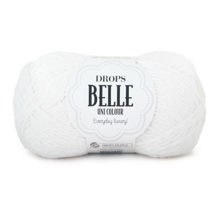 Drops Belle 01 wit / spierwit (Uni Colour) - Katoen Linnen Garen