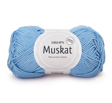 DROPS Muskat Uni Colour - 02 babyblauw - Katoen Garen