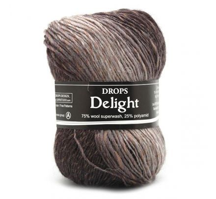 DROPS Delight Print - 02 bruin/beige/heide - Wol Garen
