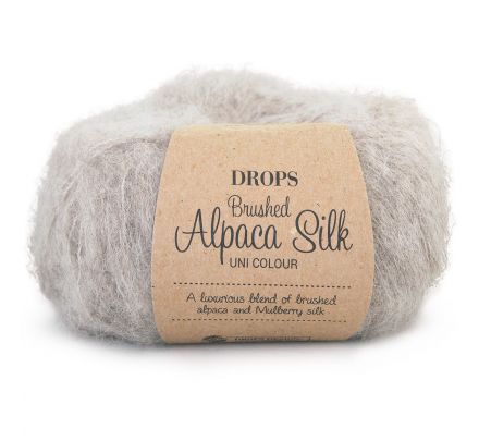 DROPS Brushed Alpaca Silk Uni Colour - 02 lichtgrijs - Wol Garen