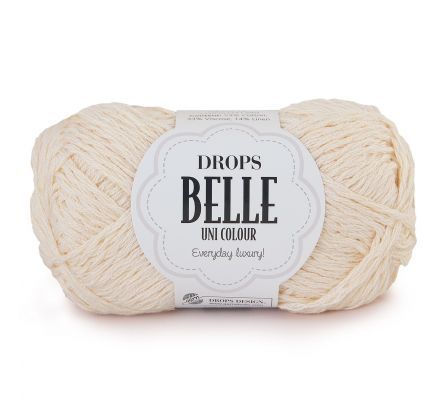Drops Belle 02 naturel / gebroken wit (Uni Colour) - Katoen Garen
