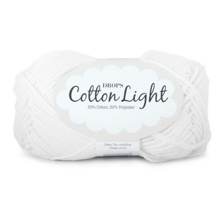DROPS Cotton Light Uni Colour - 02 wit - Katoen/Polyester Garen