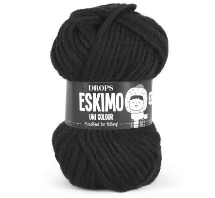 DROPS Snow / Eskimo Uni Colour 02 zwart - Wol Garen