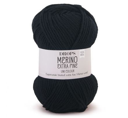 DROPS Merino Extra Fine Uni Colour - 02 zwart - Wol & Garen