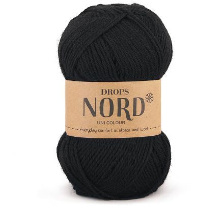 DROPS Nord Uni Colour - 02 zwart - Alpaca Wol Garen