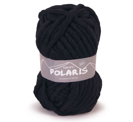 DROPS Polaris Uni Colour - 02 zwart - Wol & Garen