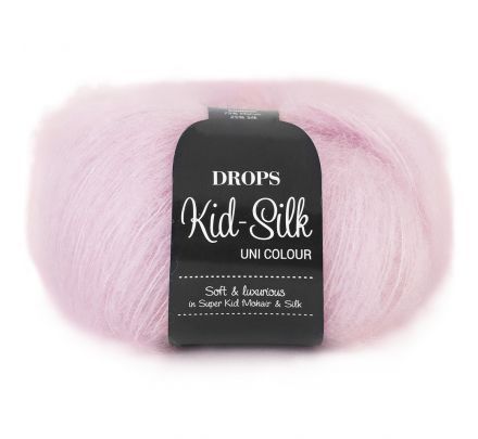 DROPS Kid-Silk Uni Colour 03 lichtroze - Mohair Zijde Garen