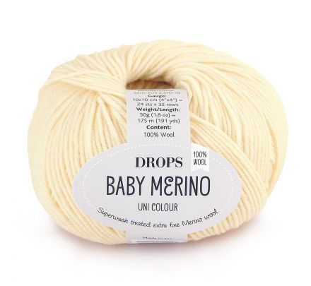 DROPS Baby Merino Uni Colour - 03 zachtgeel - Wol & Garen