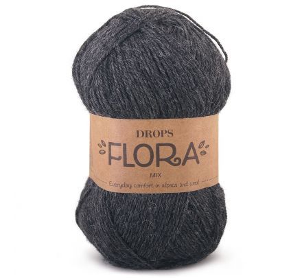 DROPS Flora Mix - 05 donkergrijs - Wol Garen