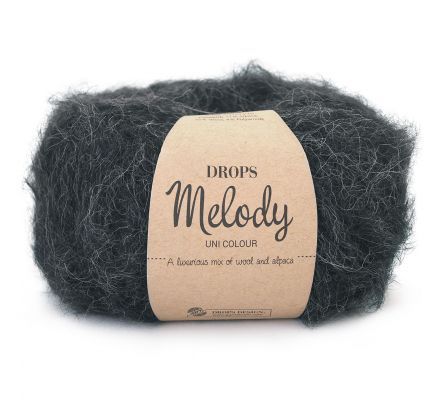 DROPS Melody Uni Colour - 05 zwart - Alpaca Wol Garen