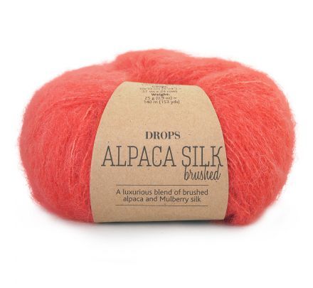 DROPS Brushed Alpaca Silk Uni Colour - 06 koraal - Wol Garen