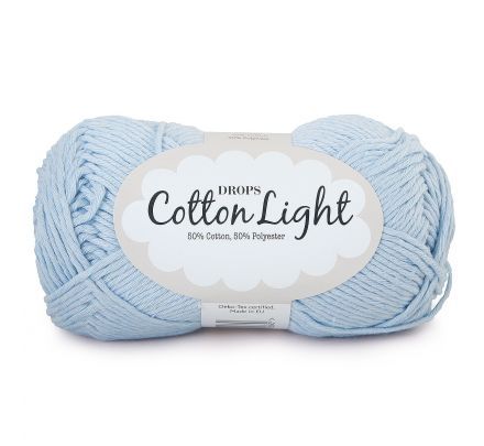 DROPS Cotton Light Uni Colour - 08 ijsblauw - Katoen/Polyester Garen