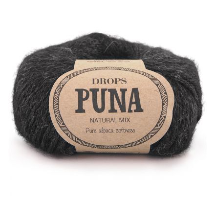 Drops Puna Natural Mix - 08 zwart - Alpaca Wol Garen