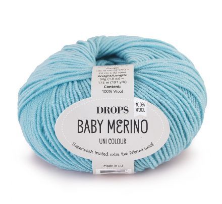DROPS Baby Merino Uni Colour - 10 lichtturkoois - Wol & Garen