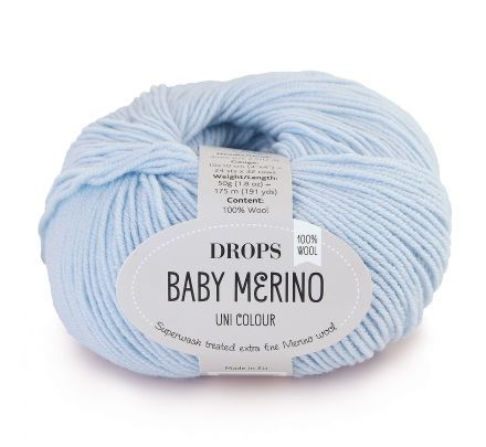 DROPS Baby Merino Uni Colour - 11 ijsblauw - Wol & Garen