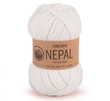 DROPS Nepal Uni Colour - 1101 wit - Wol & Garen