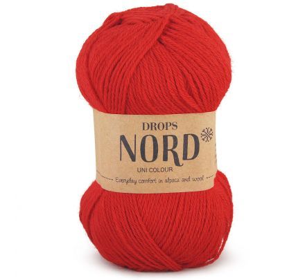 DROPS Nord Uni Colour - 14 rood - Alpaca Wol Garen