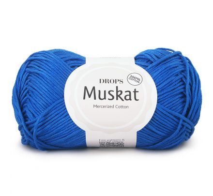 DROPS Muskat Uni Colour - 15 koningsblauw / kobalt - Katoen Garen