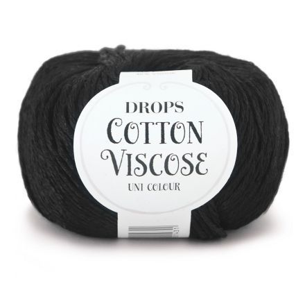 DROPS Cotton Viscose Uni Colour - 15 zwart - Katoen/Viscose Garen