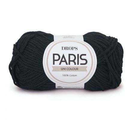 DROPS Paris Uni Colour - 15 zwart - Katoen Garen