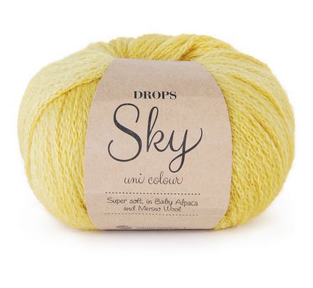 DROPS Sky Uni Colour 16 citroengeel / lemon - Alpaca Wol Garen