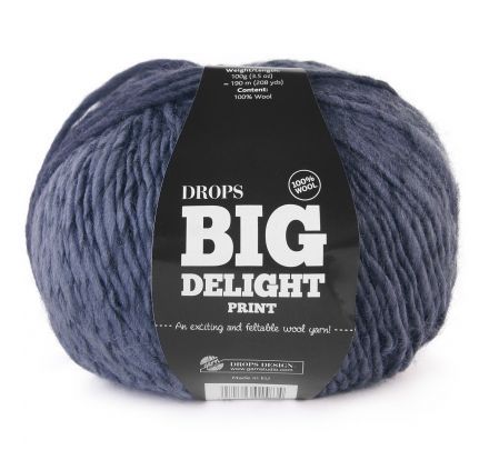 DROPS Big Delight Print 17 diepzee / blauw - Wol Garen