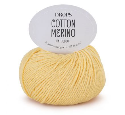 DROPS Cotton Merino Uni Colour - 17 vanille - Wol/Katoen Garen