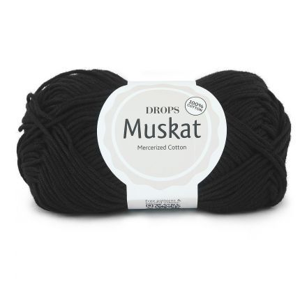 DROPS Muskat Uni Colour - 17 zwart - Katoen Garen