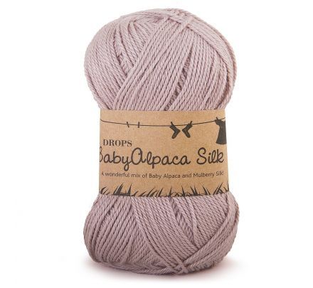 DROPS BabyAlpaca Silk Uni Colour - 1760 licht grijs/paars - Wol & Garen