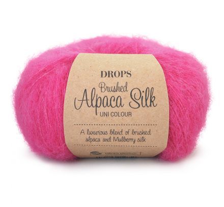 DROPS Brushed Alpaca Silk 18 cerise (Uni Colour) - Wol Garen