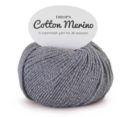 DROPS Cotton Merino Uni Colour - 18 medium grijs - Wol/Katoen Garen