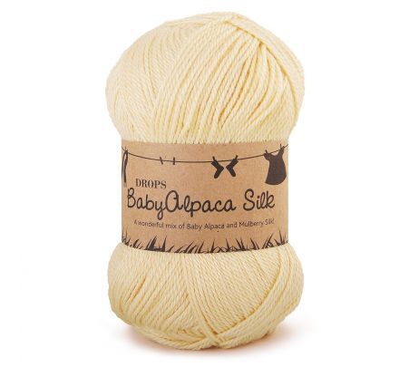 DROPS BabyAlpaca Silk Uni Colour - 2110 zacht geel - Wol & Garen