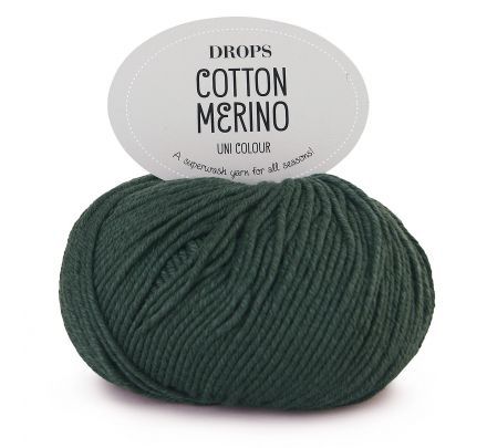 DROPS Cotton Merino Uni Colour - 22 donkergroen - Wol/Katoen Garen