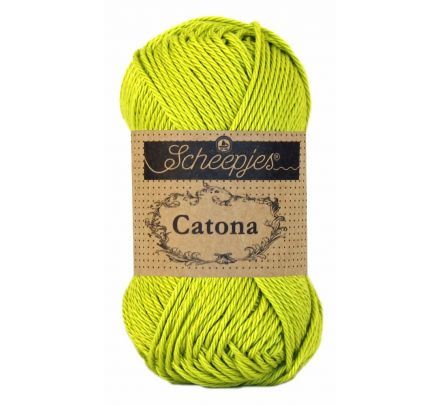 Scheepjes Catona 50 gram - 245 green yellow / geelgroen - Katoen Garen