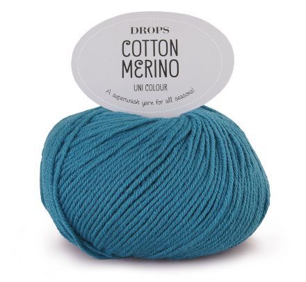 DROPS Cotton Merino Uni Colour - 26 stormblauw - Wol/Katoen Garen