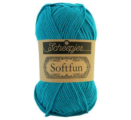 Scheepjes Softfun 2614 turquoise / turkoois - Katoen/Acryl Garen