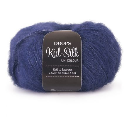 DROPS Kid-Silk Uni Colour - 28 marineblauw - Mohair Garen