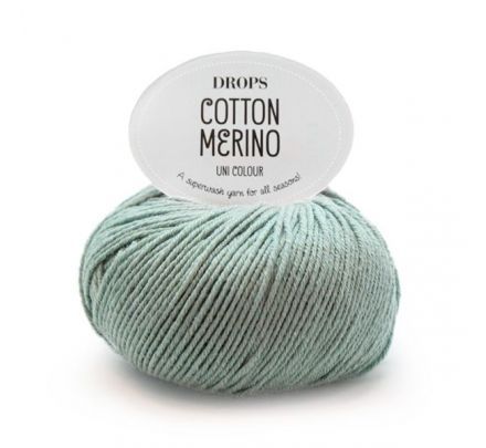 DROPS Cotton Merino Uni Colour - 29 zeegroen - Wol/Katoen Garen