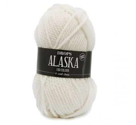 Drops Alaska 02 naturel / offwhite / gebroken wit (Uni Colour) - 100% wol garen