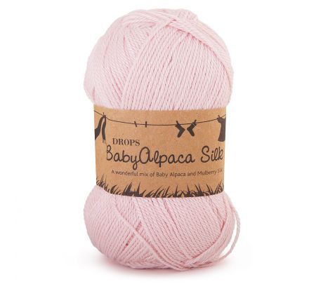 DROPS BabyAlpaca Silk Uni Colour - 3125 lichtroze - Wol & Garen