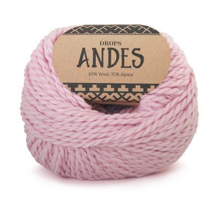DROPS Andes Uni Colour - 3145 poederroze - Wol & Garen